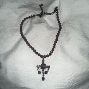 Amber Glass Crystal Bicone Bead Choker